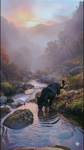 From Vast Jungle to Predator’s Eyes Black Jaguar Drinking 🐆🌊 #Shorts