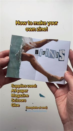 madeleine | TUTORIAL for an 8pg zine!✂️ + template This is how I make a collage zine- start to finish! . . #zinetutorial #zinemaking #zines... | Instagram