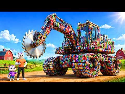 Poor Kitten’s Saw Excavator Rock Saw Was Mocked… Until He Helped Everyone on the Road | AI Cat Story