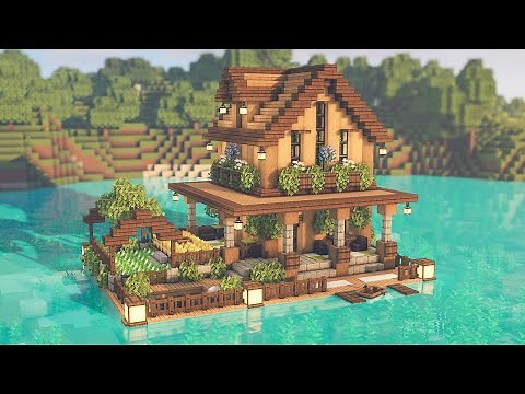[Minecraft] Lake House Tutorial | Mizuno's 16 Craft Resource Pack