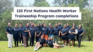 Big news...123 students have now completed the First Nations Health Worker Traineeship Program 🎉🎓 This is a significant milestone, the program on track to support up to 500 Aboriginal and Torres Strait Islander trainees to achieve Certificate III or Certificate IV qualifications in the Aboriginal and Torres Strait Islander Primary Health Care training package. 🔗https://www.naccho.org.au/fnhwtp/ #OurHealthInOurHands #NACCHO #FNHWT #FNHWTP #FirstNationsHealthWorkerTraineeshipProgram #Aboriginal
