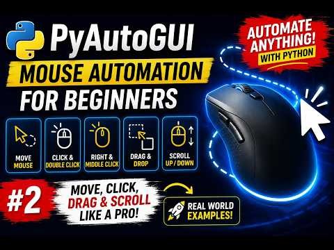 PyAutoGUI Mouse Automation for Beginners | Move, Click, Drag & Scroll | Python Automation #2