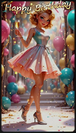 Step back in time and celebrate with a vintage twist! 💃✨ This fun 1950s-inspired Happy Birthday video features a lively bebop swing beat, retro fashion, and pure feel-good energy. Perfect for sharing birthday wishes in style — it’s all about good vibes, bright smiles, and that timeless rockabilly groove! 🎶 Song: “Swingin’ Birthday Time” 🎵 Genre: Swing / Rockabilly / Retro Pop 🎥 Concept: 50s-style birthday party with a dancing star in classic vintage fashion Use this video to send a joyful “H