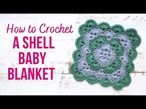 🧶 How to Crochet a Beautiful Shells Baby Blanket | Easy 2-Color Pattern Tutorial 🍼