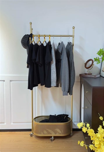 360 Rotating Clothes Rack with Storage