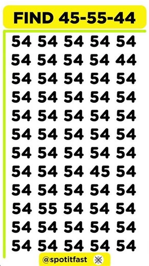 Can You Find 45-55-44? 🔥 Only 1% Succeed! #shorts #challenge