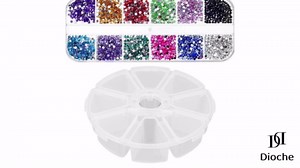 Dioche 8 Grids Round Clear Plastic Box, Divider Storage Container for Beads Jewelry DIY Crafts Nail Art Items