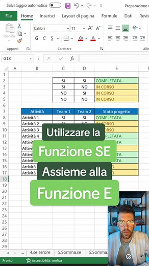 📚Salva questo video nei preferiti per averlo sempre a disposizione. ✏️Oggi vi spiego come utilizzare la funzione SE assieme alla funzione E per verificare due condizioni. #tutorial #formazione #tecnologia #produttività #affari #tutorialexcel #excelintasca #excelfacile #excelfunzioni #excelgrafici #excelexpert #dati #365 #office #corsionline #lavoro #ufficio #exceltrucchi #excelitalia