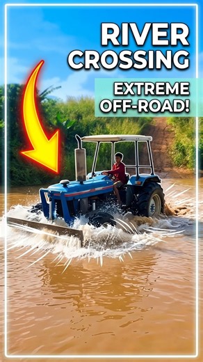 INSANE Tractor River Crossing! Heavy Machinery vs. Deep Muddy Water
