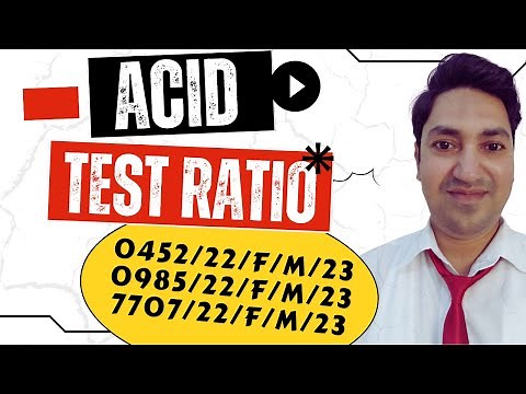 Acid Test Ratio Calculation