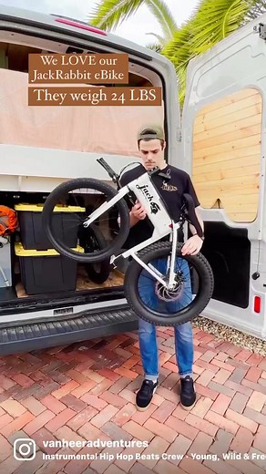 Van life JackRabbits = a perfect match 🌎💛Park the van or RV, and explore with a JackRabbit! #ebike #ebikes #ebikelife #vanlife #vanlifestyle