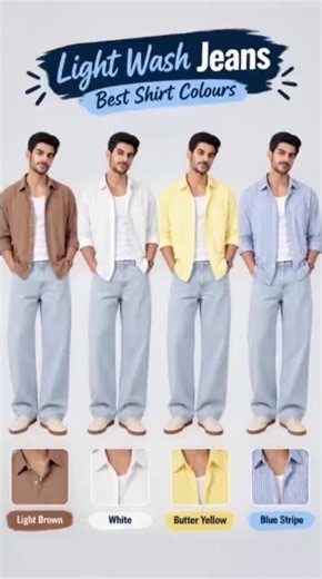 Best Shirt Colors For Every Jeans Color! 👖🔥 Men's Style Guide #shorts