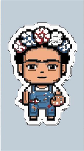 How to Draw Pixel Frida Kahlo for Beginners
