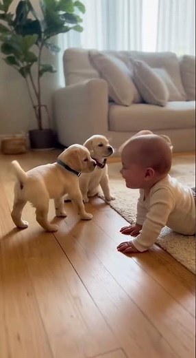 Cutest Puppy and Baby Playdate Ever!
