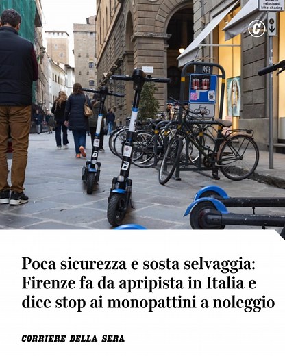 L’era dei monopattini in sharing a Firenze, cominciata a dicembre 2020, finirà il primo aprile. Palazzo Vecchio, attraverso una delibera dell’assessore alla mobilità Andrea Giorgio, dice basta. Si punterà sul potenziamento del bike-sharing — «Con migliori tariffe», assicura Giorgio —, e forse sul noleggio di scooter e auto, negli ultimi anni diventato marginale. Il Comune aveva puntato molto sui monopattini, ma alla fine la sperimentazione è risultata un boomerang. In particolare per la sicurezz