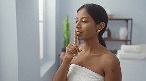 Woman Relaxing Spa Room Standing Towel Stock Footage Video (100% Royalty-free) 3694583719 | Shutterstock