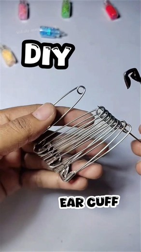 DIY Earrings Cuff 😍 #safetypin #craft #handmade #shorts #diy #diyearrings #diyjewelry #easycraft