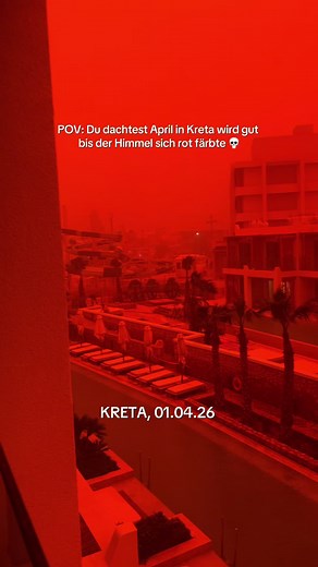 Sahara Storm Hits Crete: Red Sky Over Kreta
