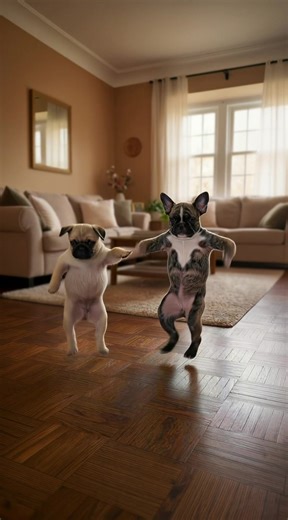 😁Last move is crazy I wasn't prepare for that dance🪩🐾🐶 #funnydogs #dancingdogs #paw #puppydog #funnyanimals
