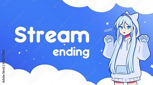 Cute Stream Overlay. Cute Clouds Stream Ending. Animated stream overlay video loop for a charming and engaging streaming experience.