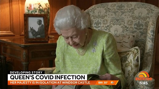 The Queen is keeping calm and carrying on with "light duties" this week despite suffering from "mild, cold-like symptoms" after testing positive for COVID-19. More on this story: https://7news.link/3v6M8Kz | Sunrise