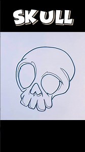 How to Draw a Cool Cartoon Skull 💀 #drawingvideo #halloweendrawing