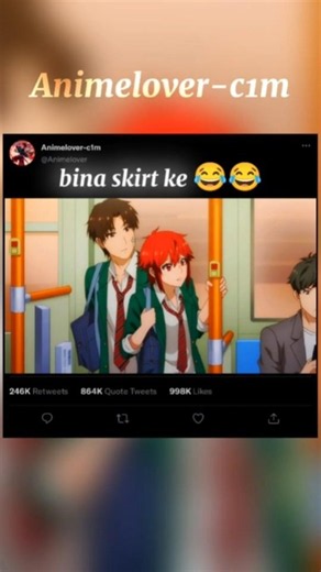 bina skirt ke 😂😂 #tomochanisagirl #tomochan #tomoaizawa #junichiroukubota #anime #shorts #animeedit