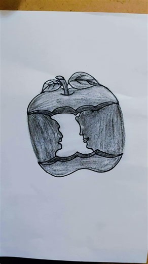 art#apple drawing #illusion #funny #shortvideo #youtubeshorts