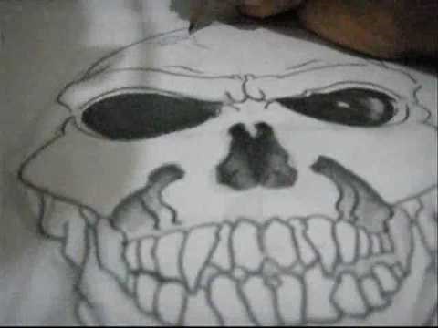 How to draw a skull - Evil Skull Drawing