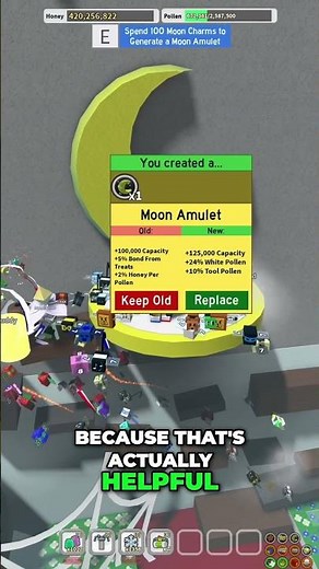 Moon Amulet Gamble Keep or Replace My Toughest Decision! part5 #roblox #beeswarmsimulator #shorts