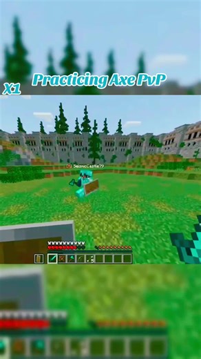 Practicing Axe PvP in Minecraft