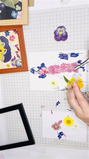 押し花で作るドレス #若林佳子 #押し花 押し花アート