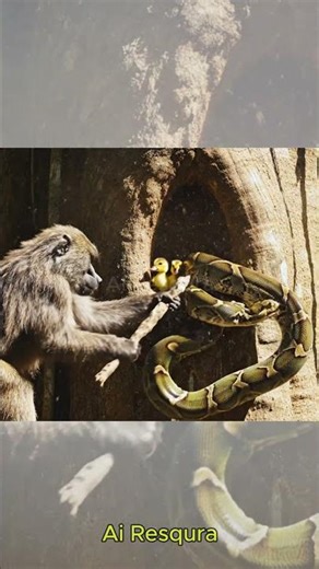 Monkey Duckling Rescue from Python | Dramatic Last-Second Save