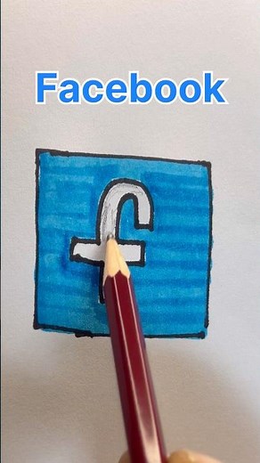 how to draw a facebook logo with amazing #art #drawing #youtubeshorts