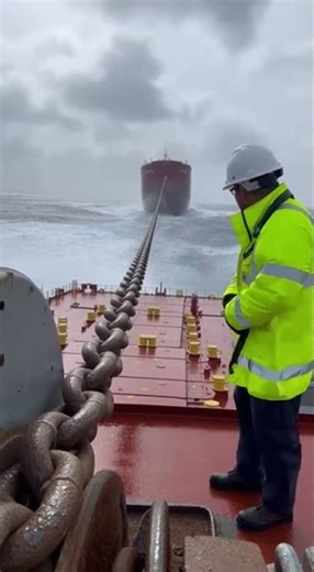 Metal Chain Explosion on Ship Deck! Inches from Crew! #viralvideo #dangerous #ocean