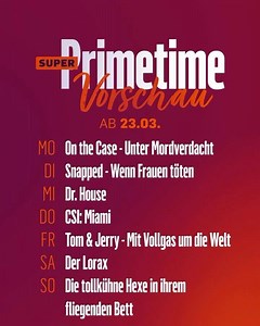 Ab sofort findet ihr in unserer Vorschau nicht nur das 20:15 Programm, sondern auch die Latenight Serien und Filme ab 22Uhr - wir hoffen, euch gefällts! 👍😀📺 Euer #superrtlprimetime Team #superrtl #fernsehen #drhouse #truecrime #csimiami #rizzoliandisles #kommissarcain #truecrimecommunity #krimi #serie #film #serienjunkie #tvprogram | RTL SUPER