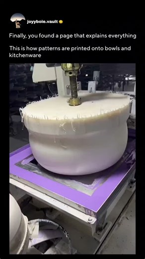 ExplainHub4U | Facts & Knowledge on Instagram: "Silicone rubber stamp printing on bowls! Soft silicone rubber stamp molded with design pattern. Ink applied to stamp surface. Stamp pressed onto bowl surface, transferring ink. Rubber stamp material gentle on ceramics yet durable enough for repeated use. Food-safe inks used for kitchenware. Process allows for small-batch custom designs! #joyyboie"