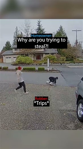 Home invader's escape does NOT go as planned...