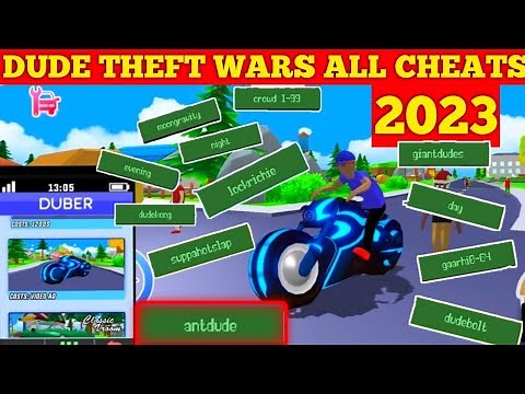 Dude Theft Wars all new and old cheat codes🤩🔥(2023)!! || dude theft wars all cheats