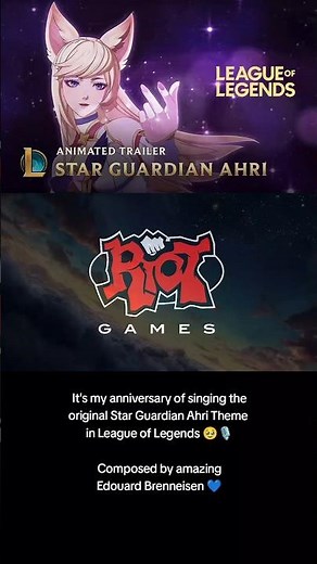 Singing Star Guardian Ahri Theme in League of Legends 💙🥹🎙️