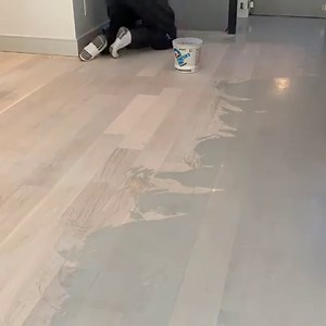 Genuine Finishing putting down some Bona Craft Oil 2K on pre-finished white oak after the help of the Bona Power Drive. | Bona US Professional