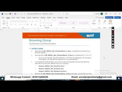 New Perspectives Word 2019 | Module 10: SAM Project 1a Browning Group
