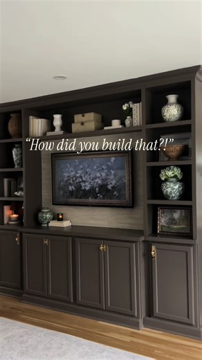 We have 3 separate videos explaining how we built this step by step including an additional video on crown moulding. Check our page for the videos and let us know if you have questions! #diyhome #wallmoulding #builtin