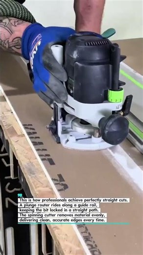 Perfect Straight Cuts Using Plunge Router | Pro Results #router #woodworking #shorts