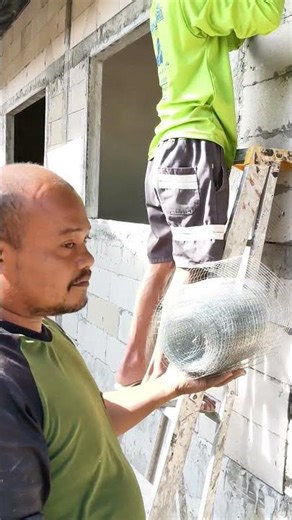 #Install chicken wire mesh before plastering.