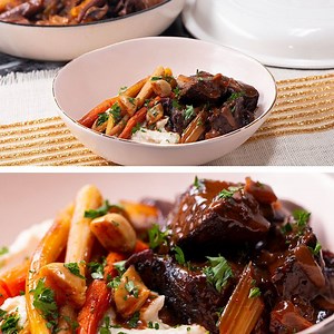 442K views · 1.6K reactions | Serve these red wine braised short ribs with cashew cauliflower mash to impress everyone at your next dinner party! FULL RECIPE: https://tasty.co/recipe/red-wine-braised-short-ribs-with-cashew-cauliflower-mash | Tasty UK | Facebook