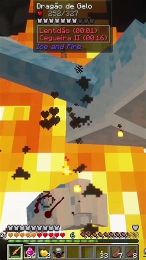 Matando o dragão de gelo tier 5 do mod Ice and Fire no Minecraft