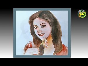 Wash painting | Step by step Wash painting technique for beginners | portrait painting in wash syle