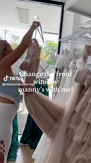 Stunning Prom 2023 Mannequin Cream, Beige, and White Dresses