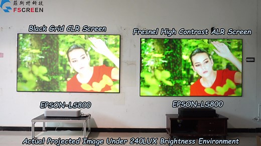 FSCREEN 100'' FX Fresnel ALR Projector Screen Testing-[High Contrast Version] Work With Epson-LS800.#projectorscreen #projectionscreen #homecinema #hometheater #epson